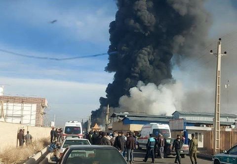 انفجار و آتش سوزی در شهرک صنعتی اشتهارد