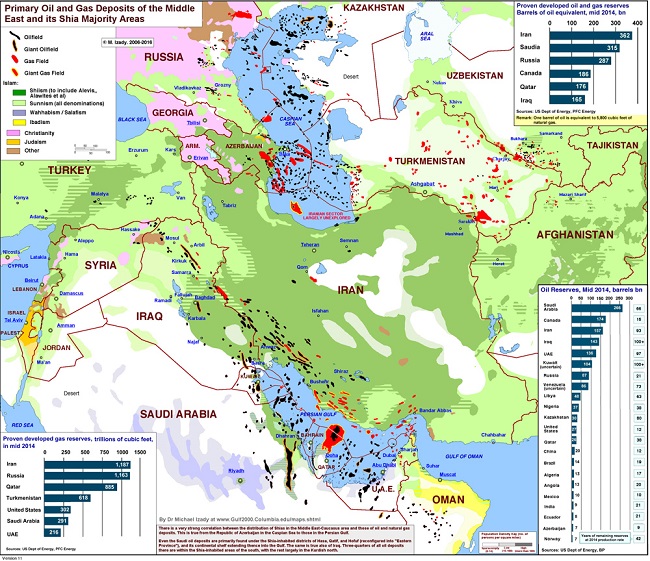 نفت، علت اصلی نزاع تهران و ریاض+ نقشه