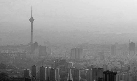 آلودگی هوا در تهران برفی